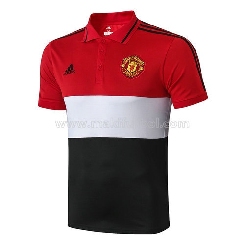 camiseta manchester united polo 2019-2020 rojo-blanco-negro